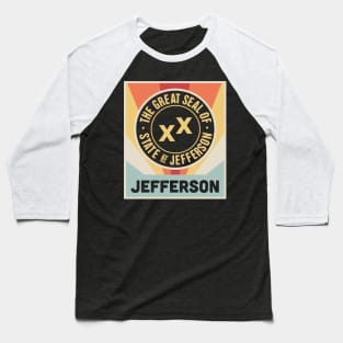 State Of Jefferson | Retro Vintage Style Poster Baseball T-Shirt